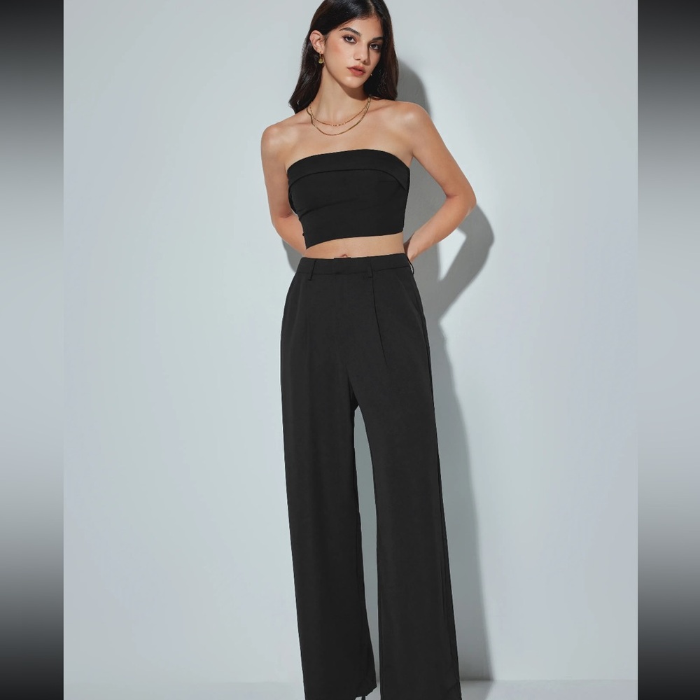 Black two piece tube top Cider outfit